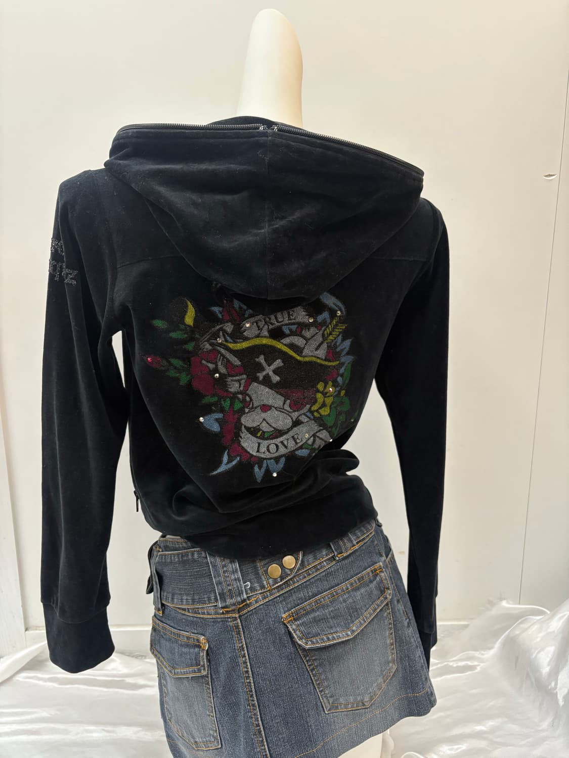 Y2K 벨벳 투웨이 집업 상품이미지4