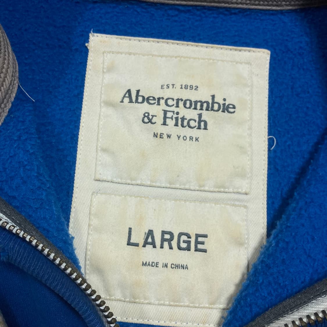 아베크롬비 y2k 스펠아웃 로고 블루 후드 집업 상품이미지4