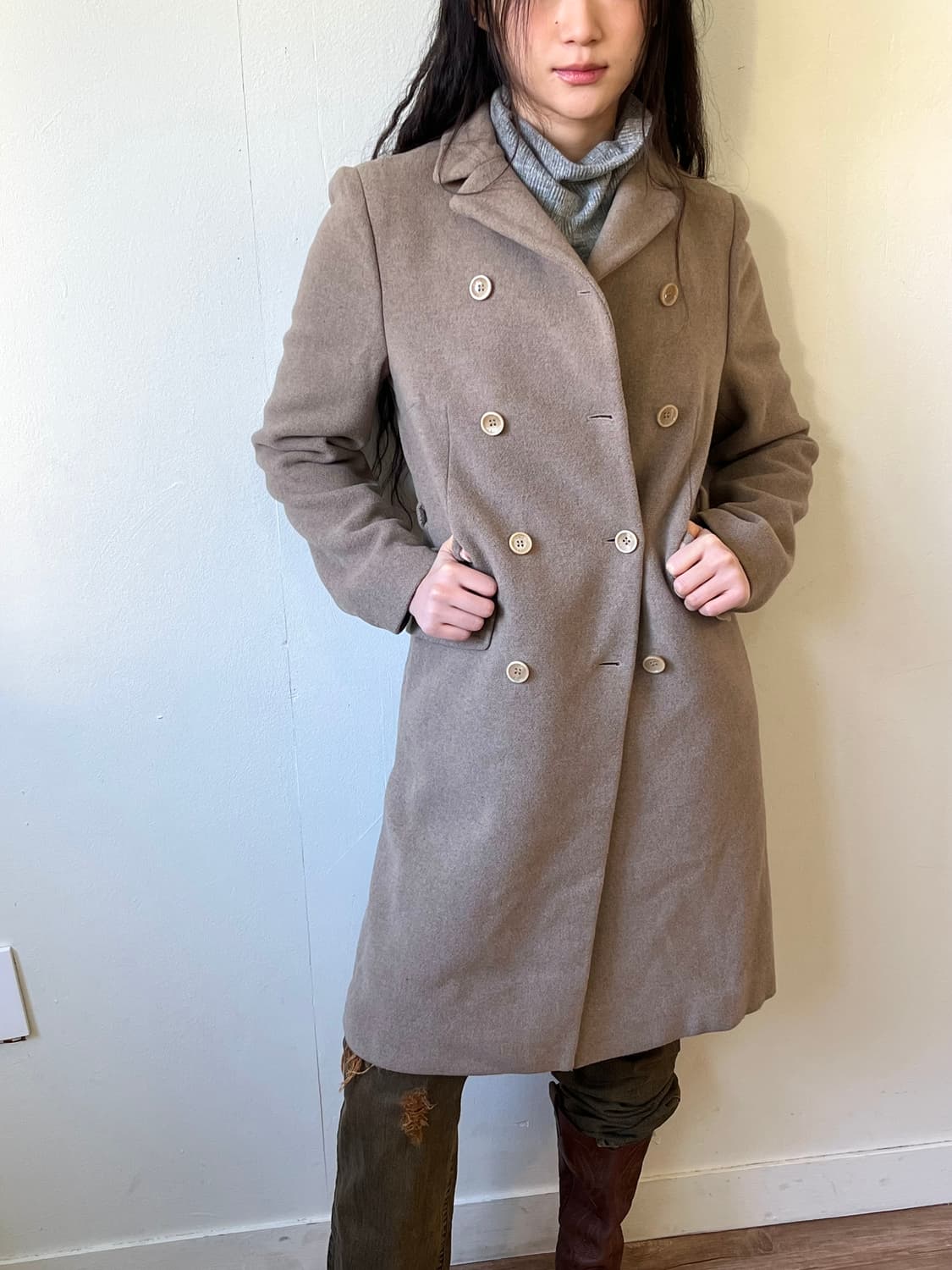 D&G 오트밀 더블 코트 상품이미지5