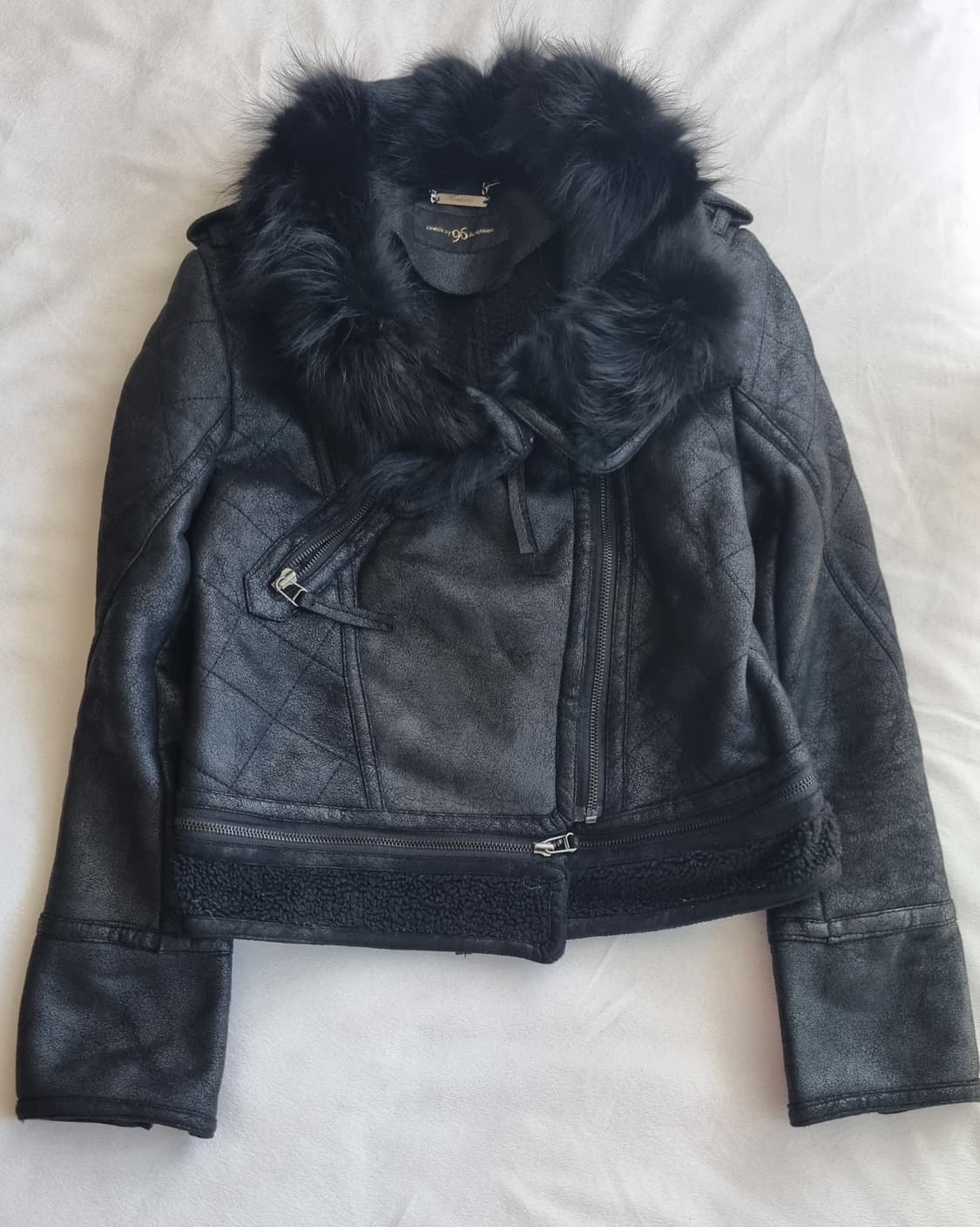 빈티지 펑크 블랙 퍼 자켓 상품이미지1