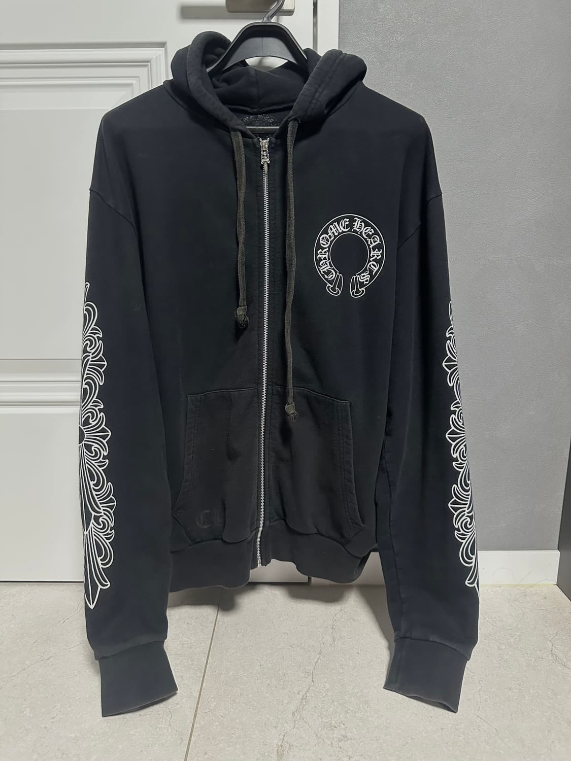 크롬하츠 퍽유 홀스슈 플로랄 후드집업 L 상품이미지1