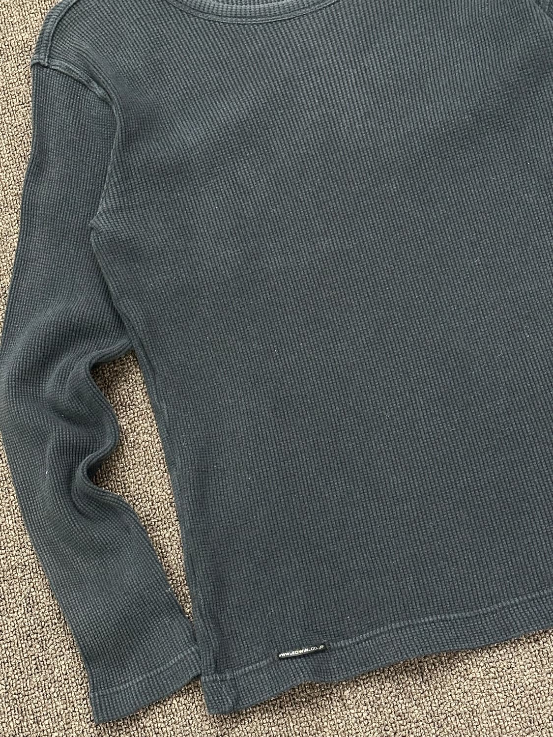 M)에드윈 빈티지 네이비 와플 롱슬리브 상품이미지2