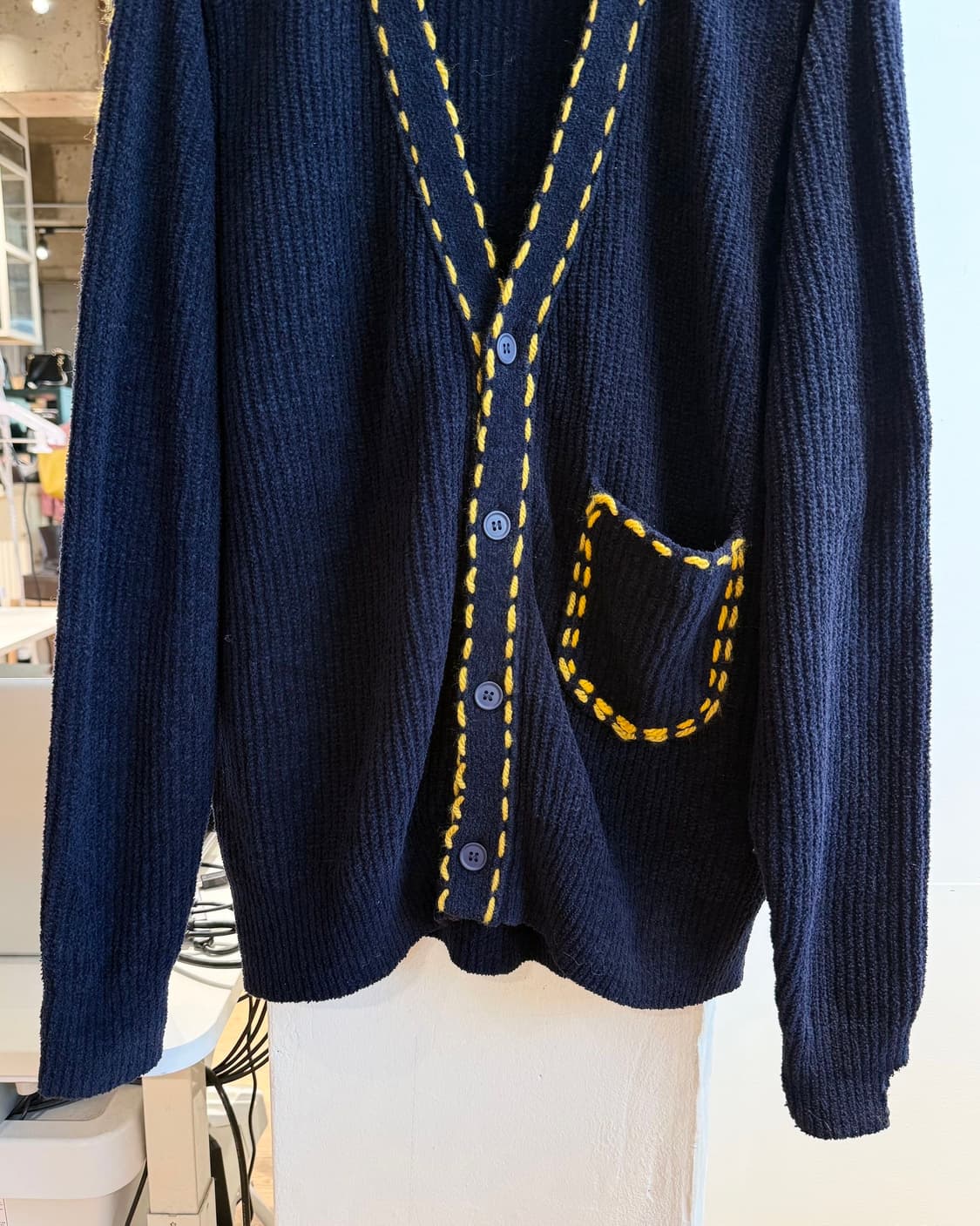 핑거린 네이비 스티치 니트 가디건  상품이미지5