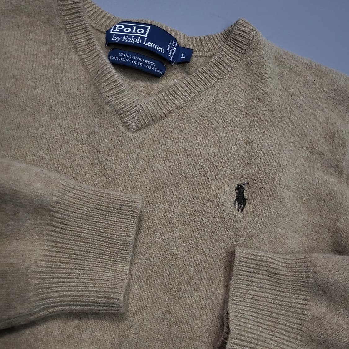 폴로 랄프로렌 램스울 브이넥 니트 L 상품이미지3