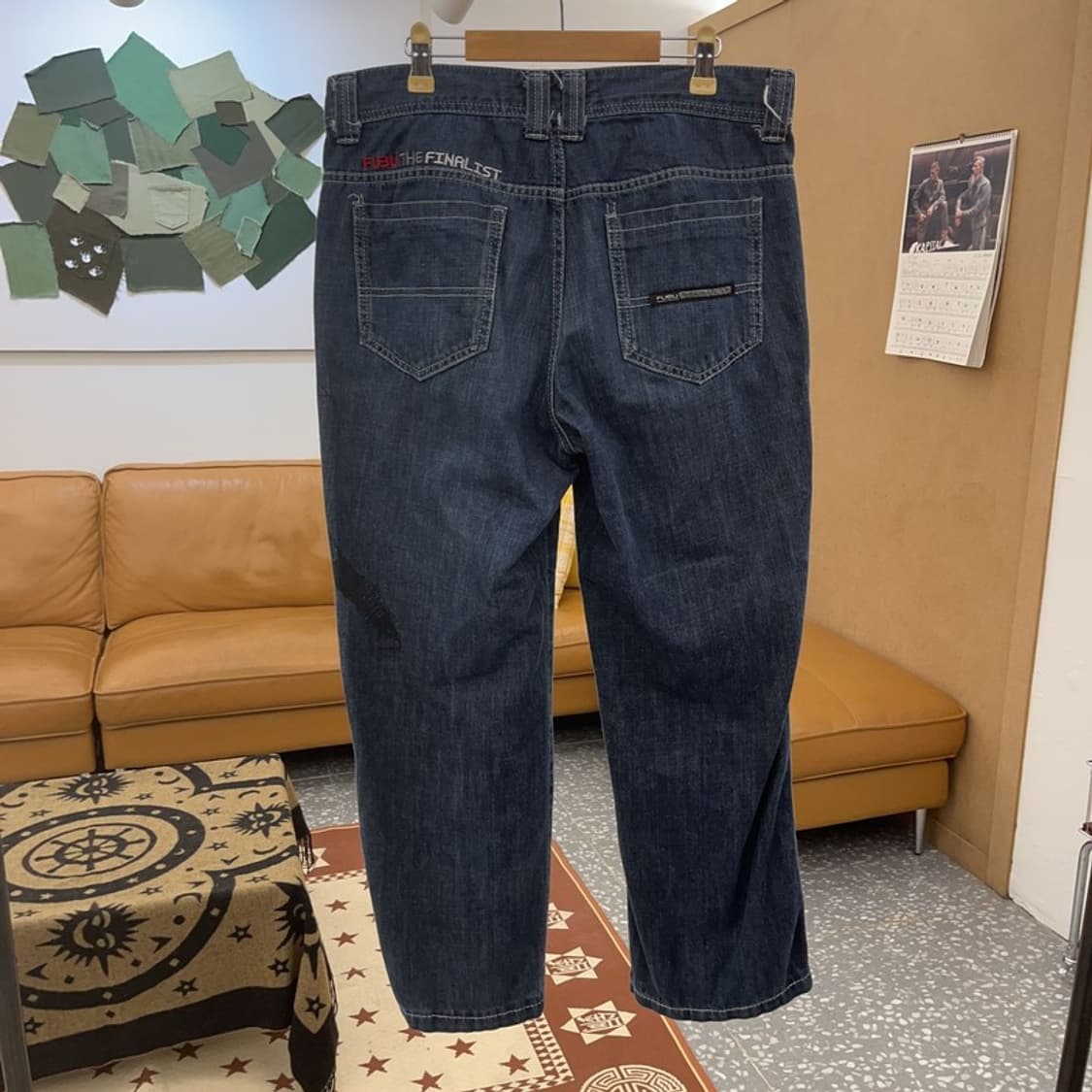 푸부 일본풍 올드스쿨 스트릿 프린팅 데님팬츠 32인치 C08749 상품이미지4