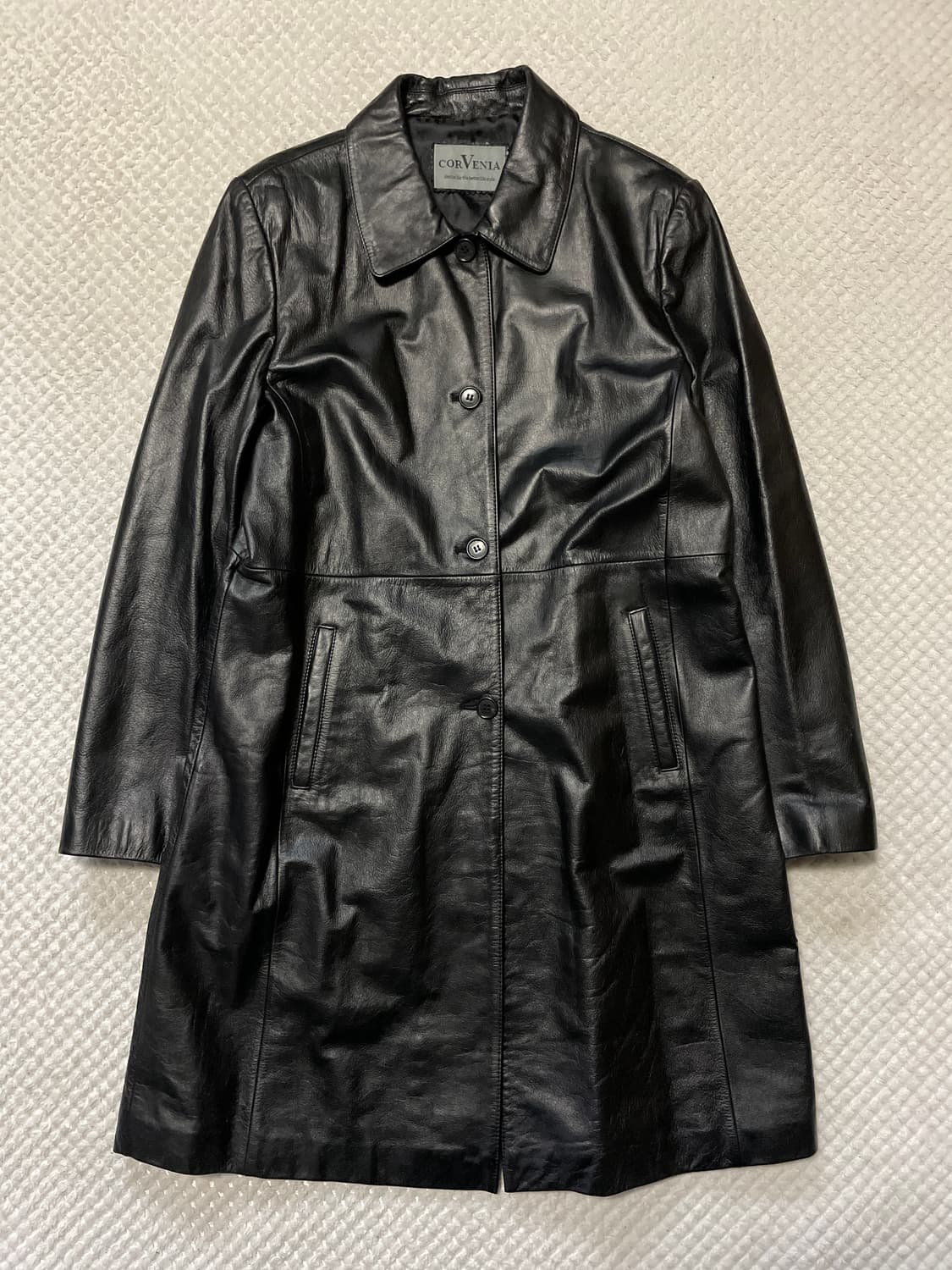 (여성) 웨스턴 무드 카우하이드 소가죽 레더 카 코트 상품이미지1