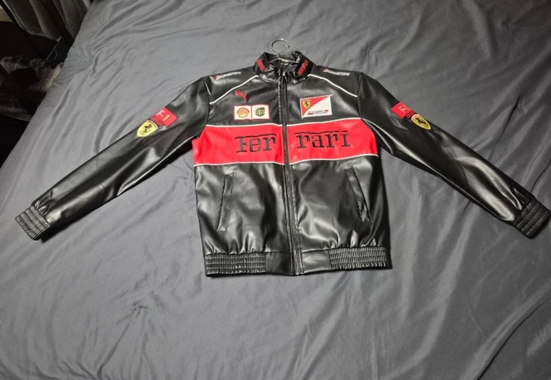 빈티지 페라리 풀 자수 레더 레이싱 자켓 (100) 상품이미지1