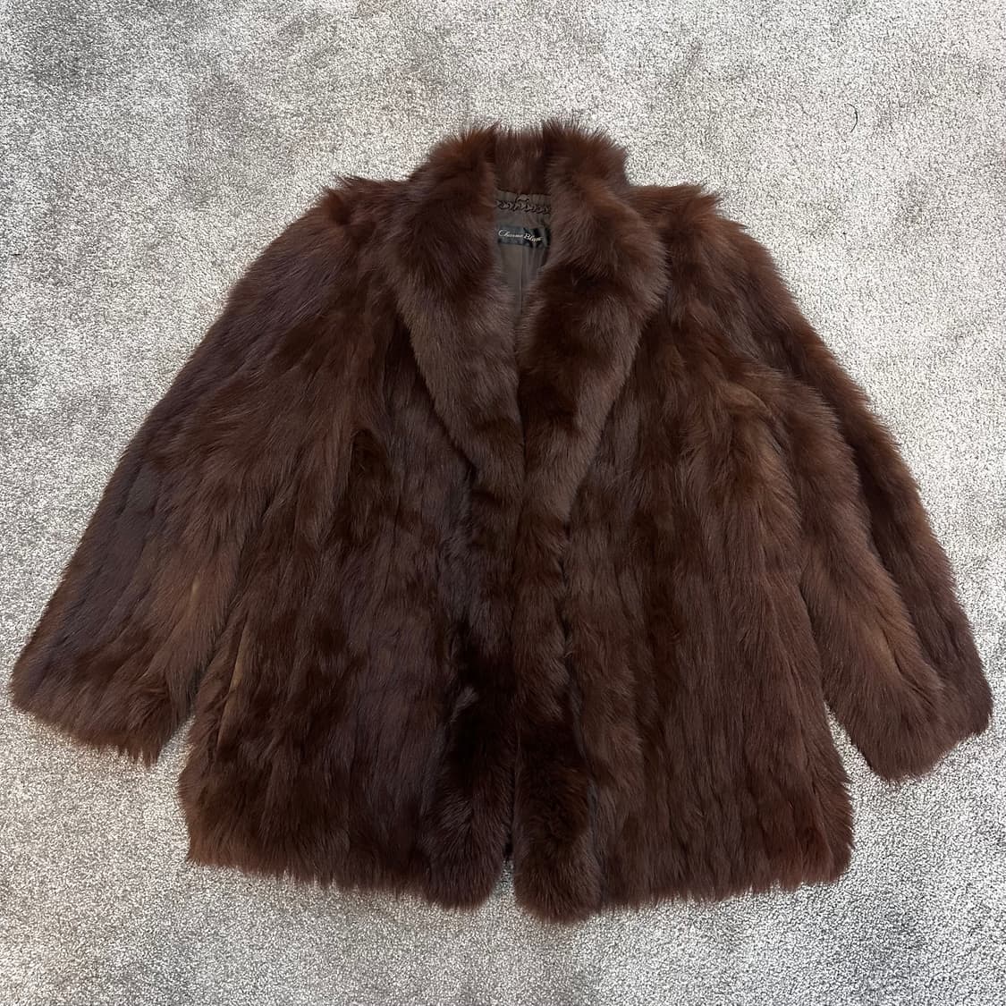 브라운 컬러믹스 사가폭스 퍼자켓L 상품이미지1