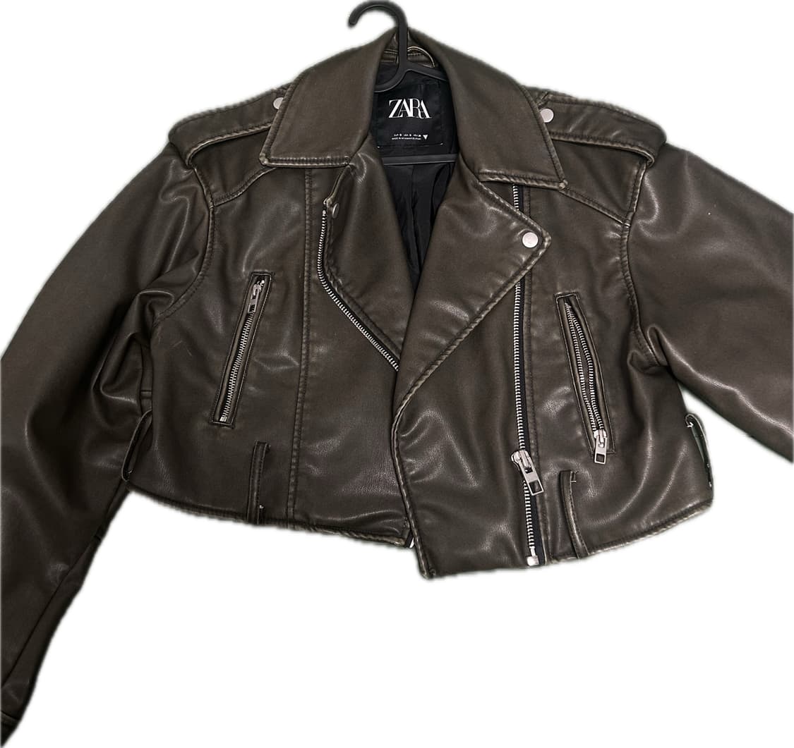 자라 가죽자켓 레더자켓 빈티지브라운 s 상품이미지2