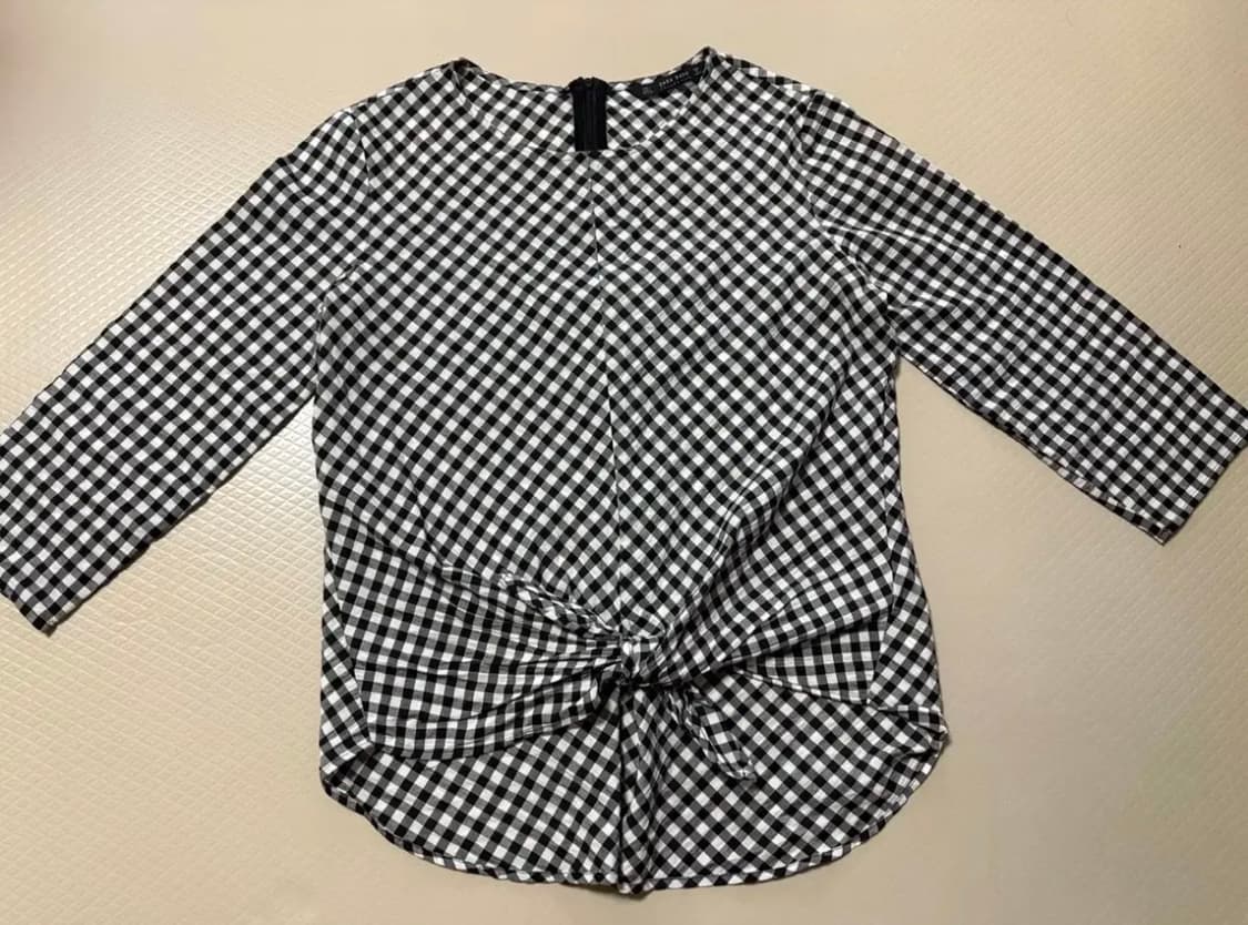 자라깅엄체크블라우스 상품이미지4