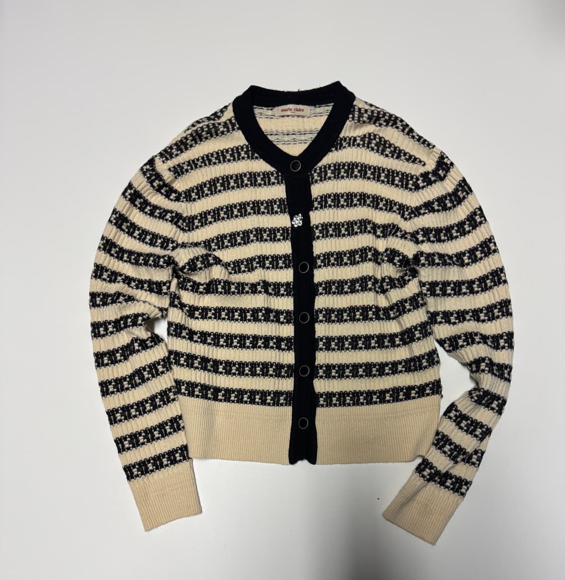 여성 마리끌레르 세일러 스트라이프 가디건 S 상품이미지1
