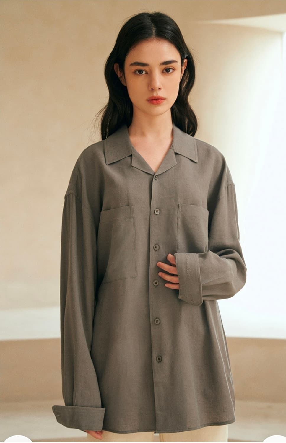 새상품)다이아몬드레이라x아노블리어 린넨 셔츠L 상품이미지3