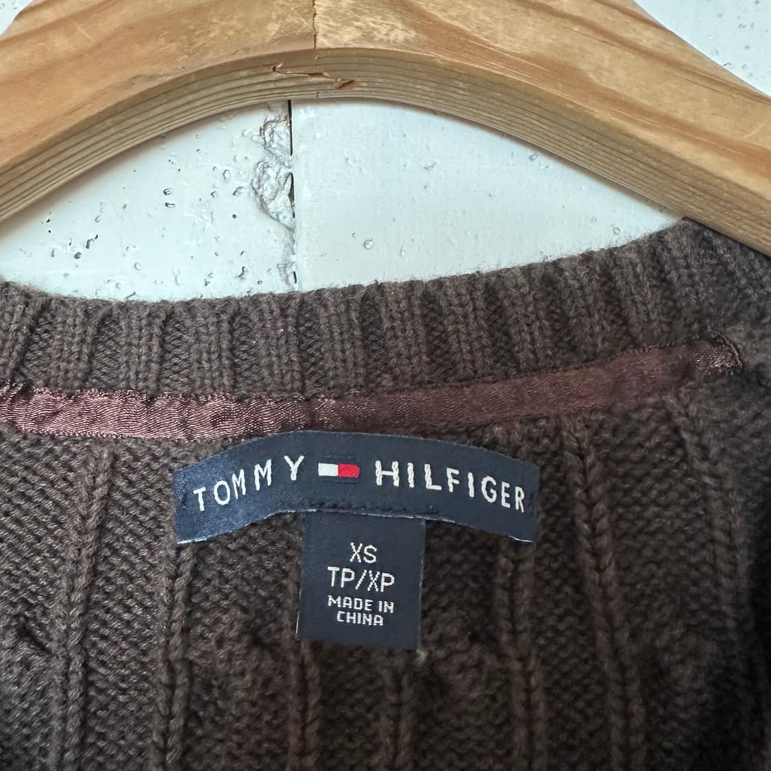 우먼XS 타미힐피거 코튼 니트 브라운 상품이미지3
