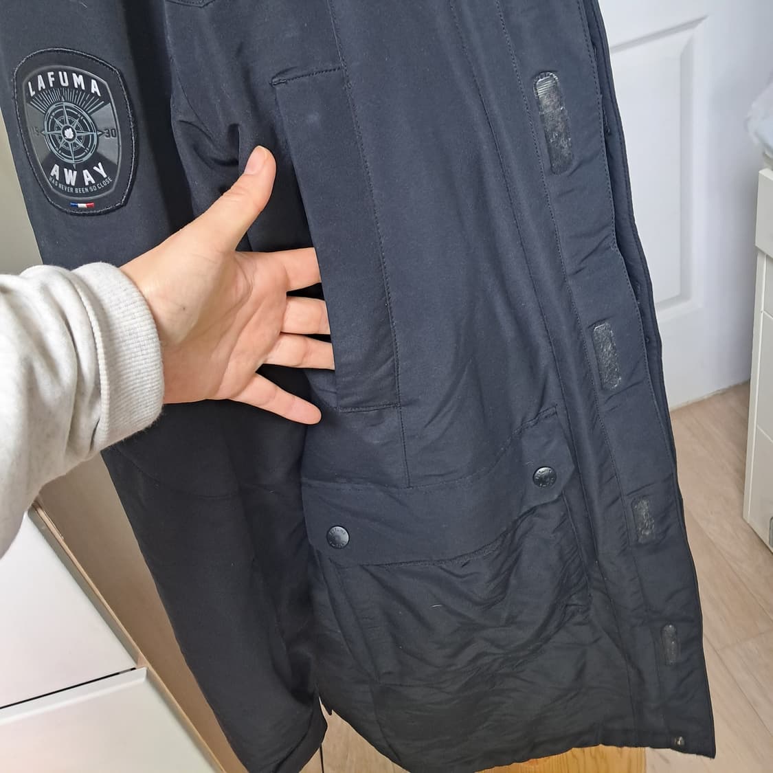 라푸마 남성 롱패딩 덕다운 95 블랙 상품이미지6