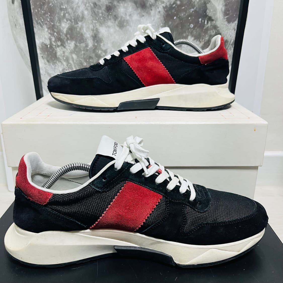 정품 10) 톰포드 자가 스웨이드 레드 스니커즈 280 상품이미지2