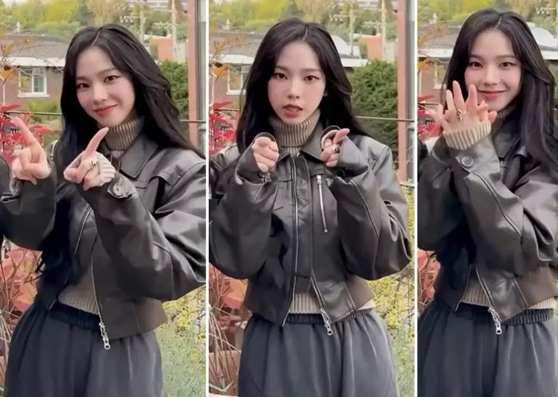 카프리슈 포 레더 크롭 블루종 black 카리나착용 상품이미지2