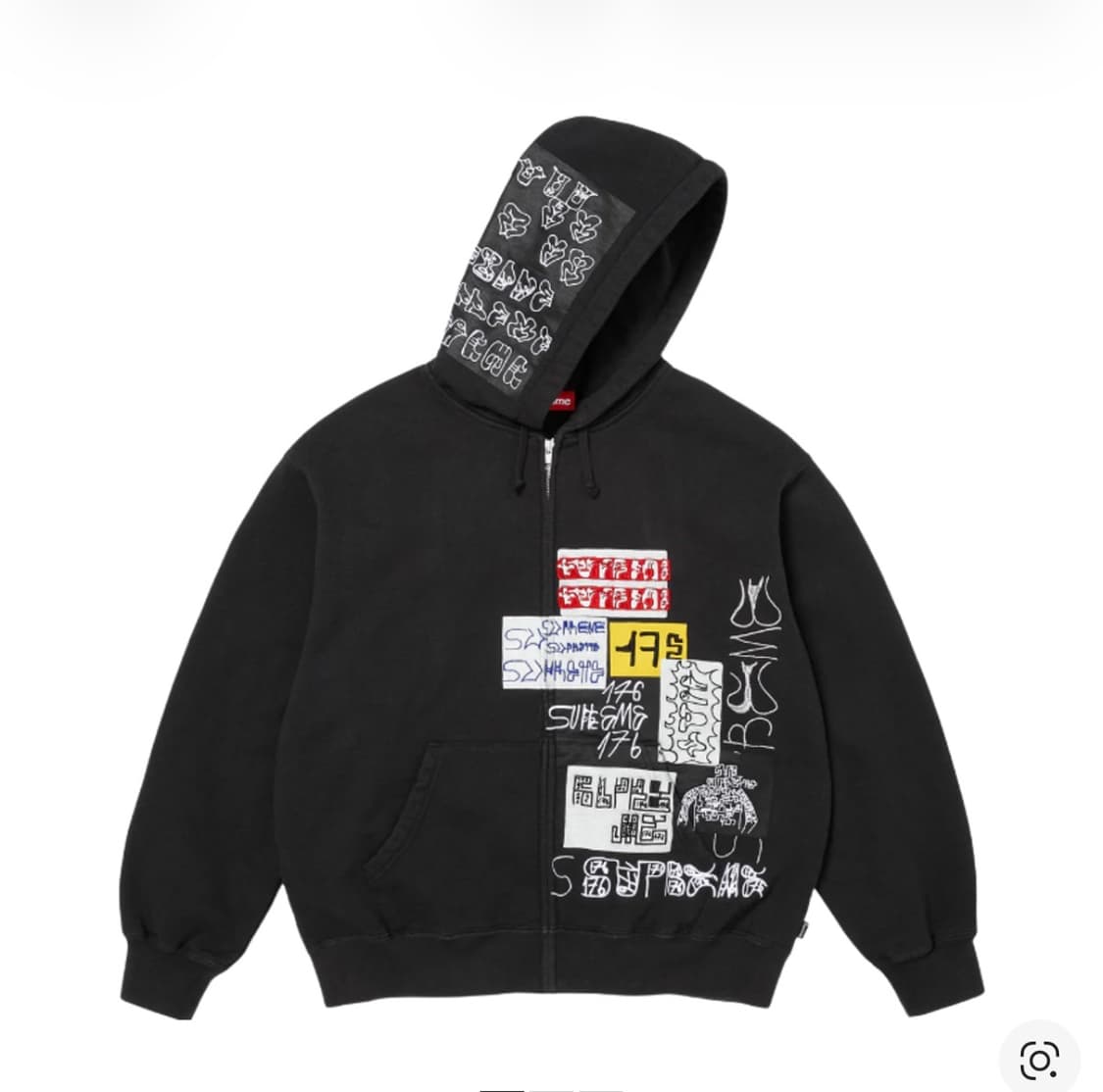 슈프림176 후드집업 스웨트셔츠 블랙 상품이미지1