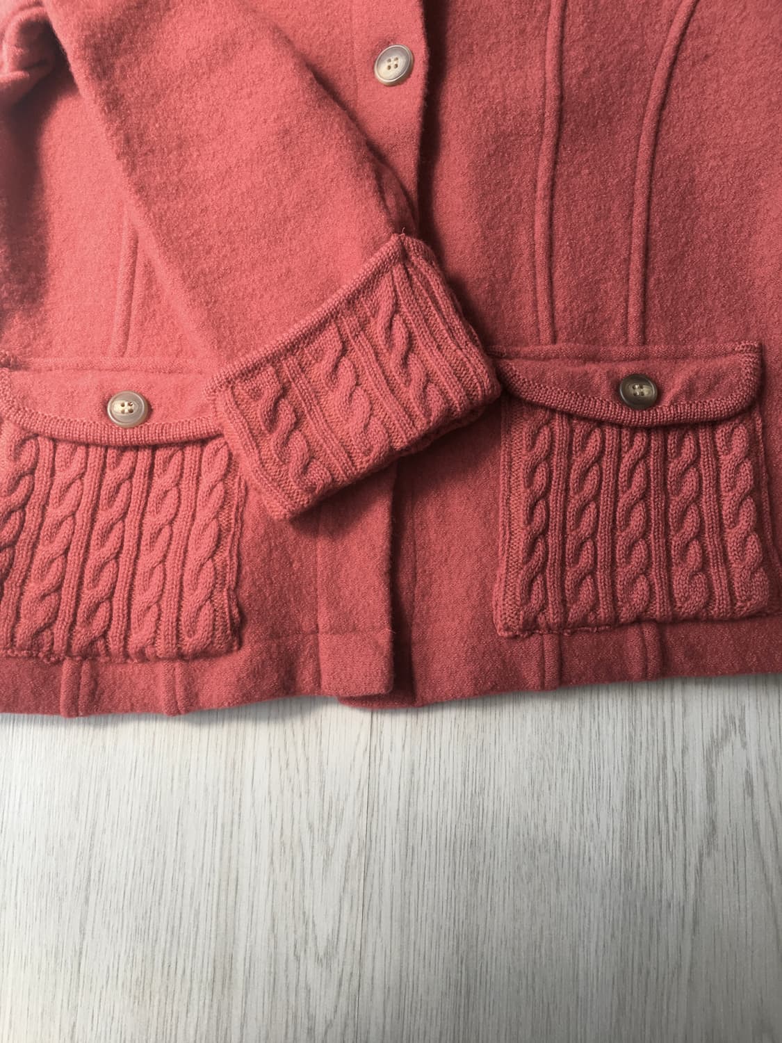 일본빈티지 레드 니트가디건 상품이미지2