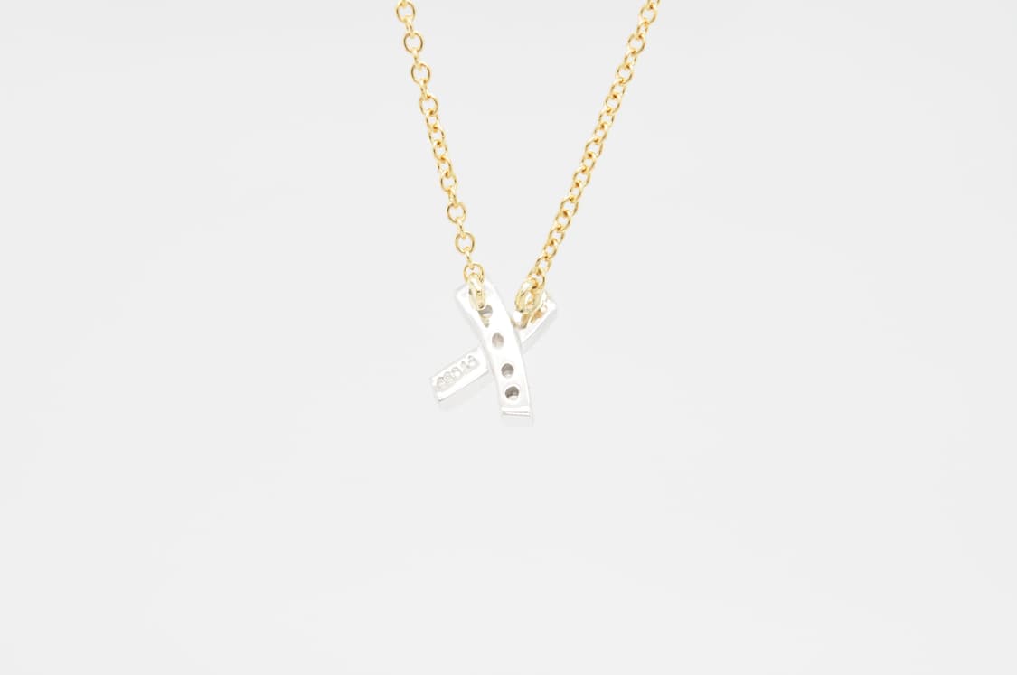 티파니앤코 키싱 9P 천연다이아몬드 18K 옐로우골드 펜던트 목걸이 상품이미지5