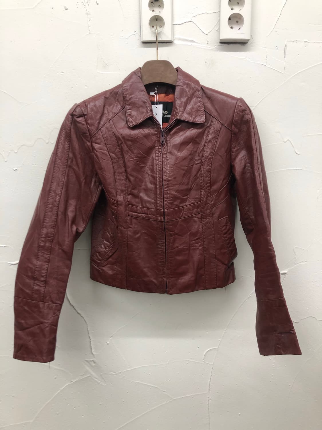 90s 윌슨 레더 버건디 소가죽 자켓 상품이미지1
