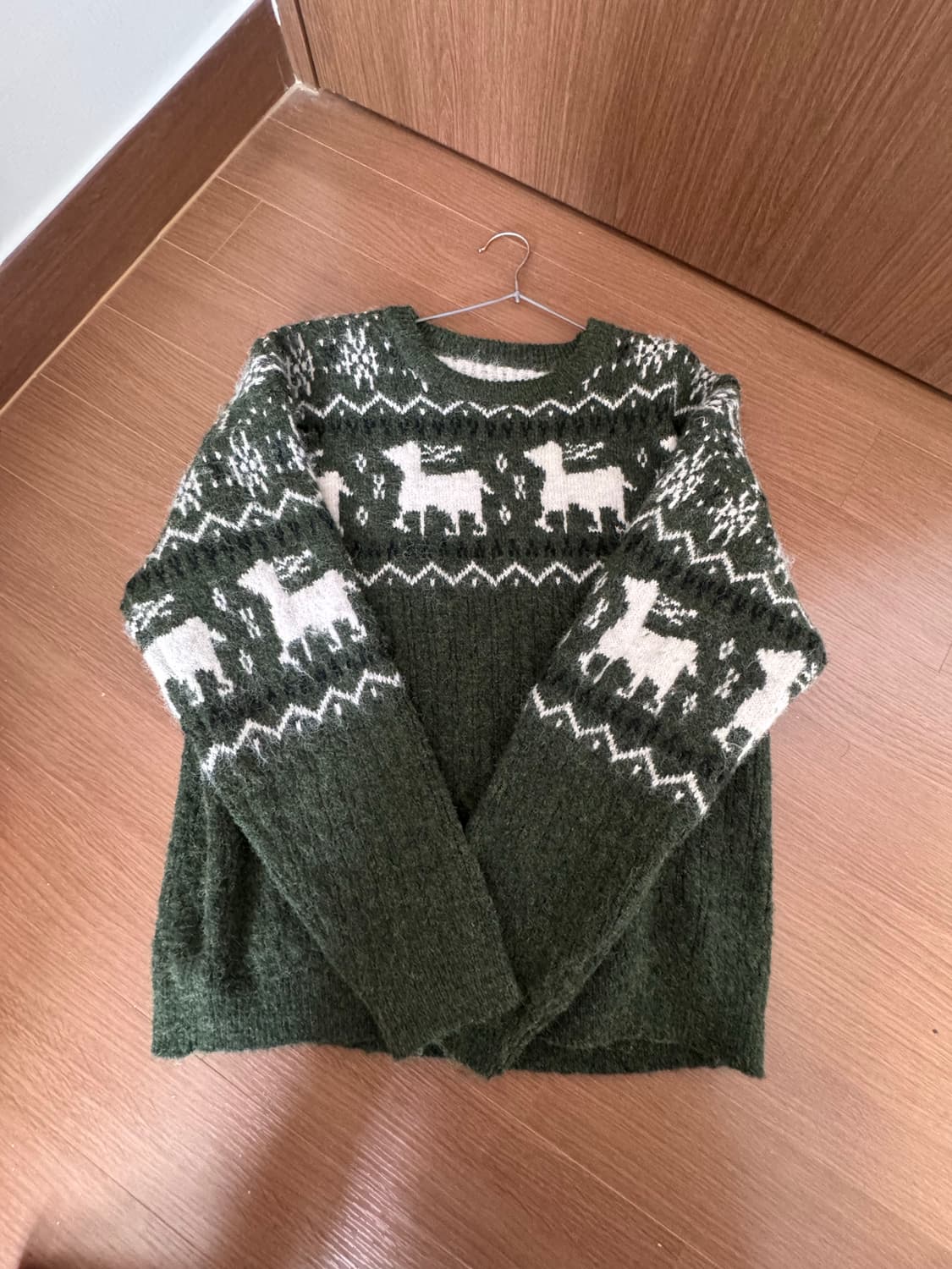 노르딕 니트 카키 상품이미지1