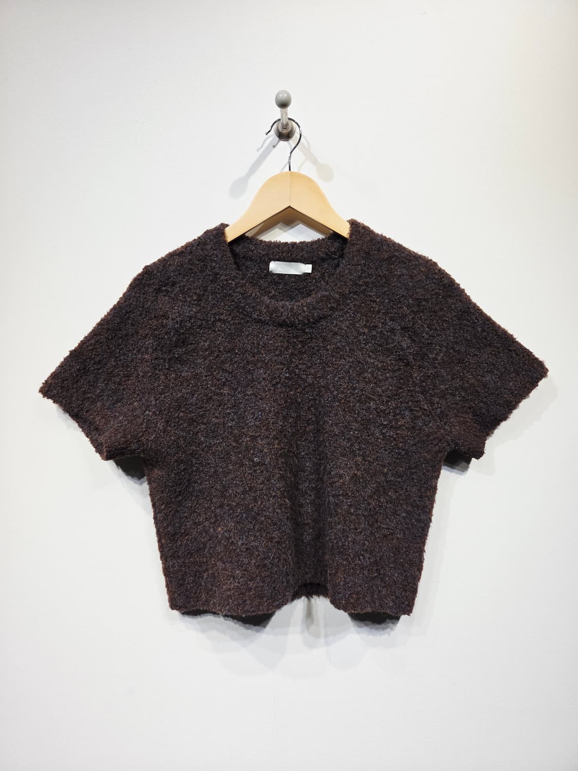 KNITLY 니틀리 울 혼방 부클 반팔 니트 상품이미지2