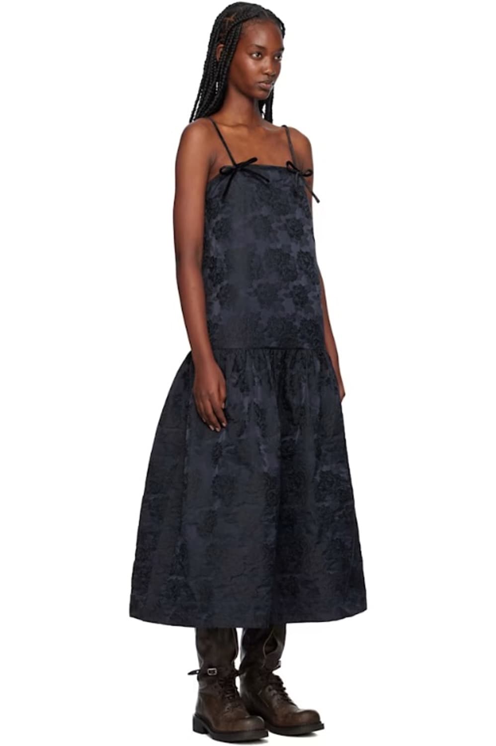 GANNI 보타니컬 자카드 스트랩 미디 원피스 상품이미지2