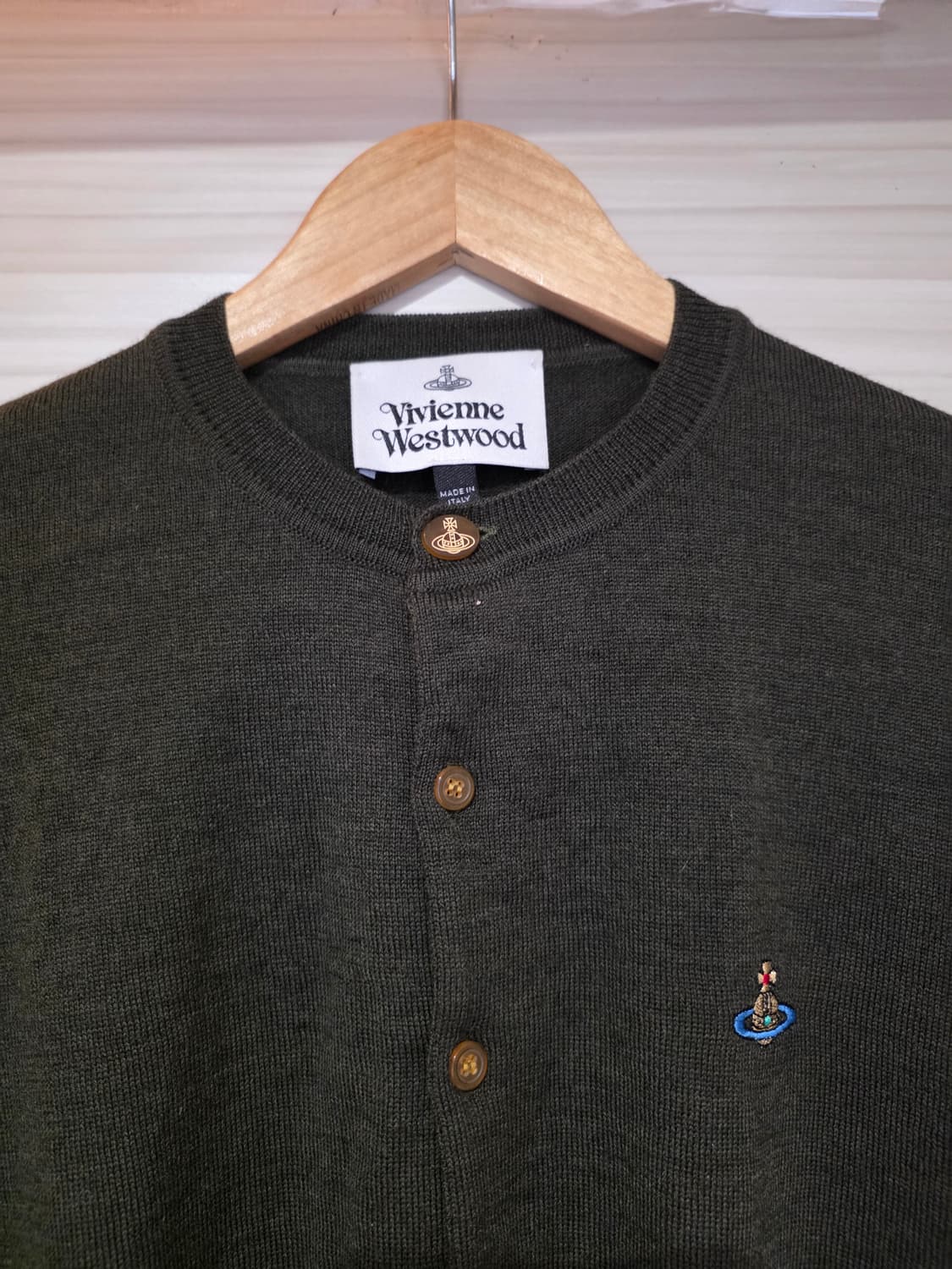 정품 비비안웨스트우드 임포트 가디건 카키 xs 상품이미지2