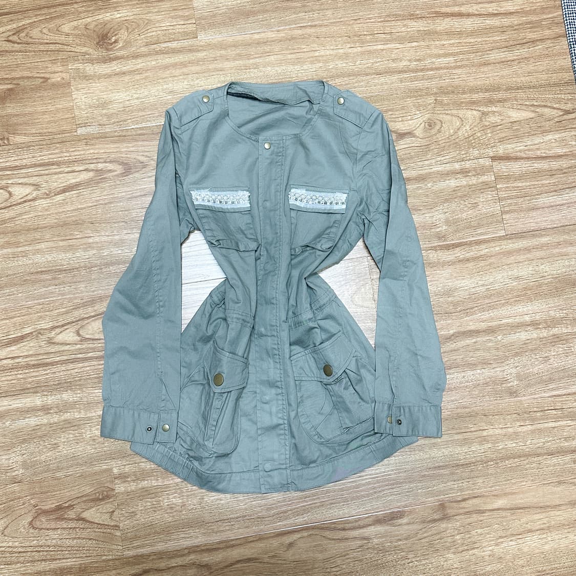 빈티지 진주 보석 야상 점퍼 코트 오네갸루 긱시크 베메클깔 고딕 그런지 상품이미지1