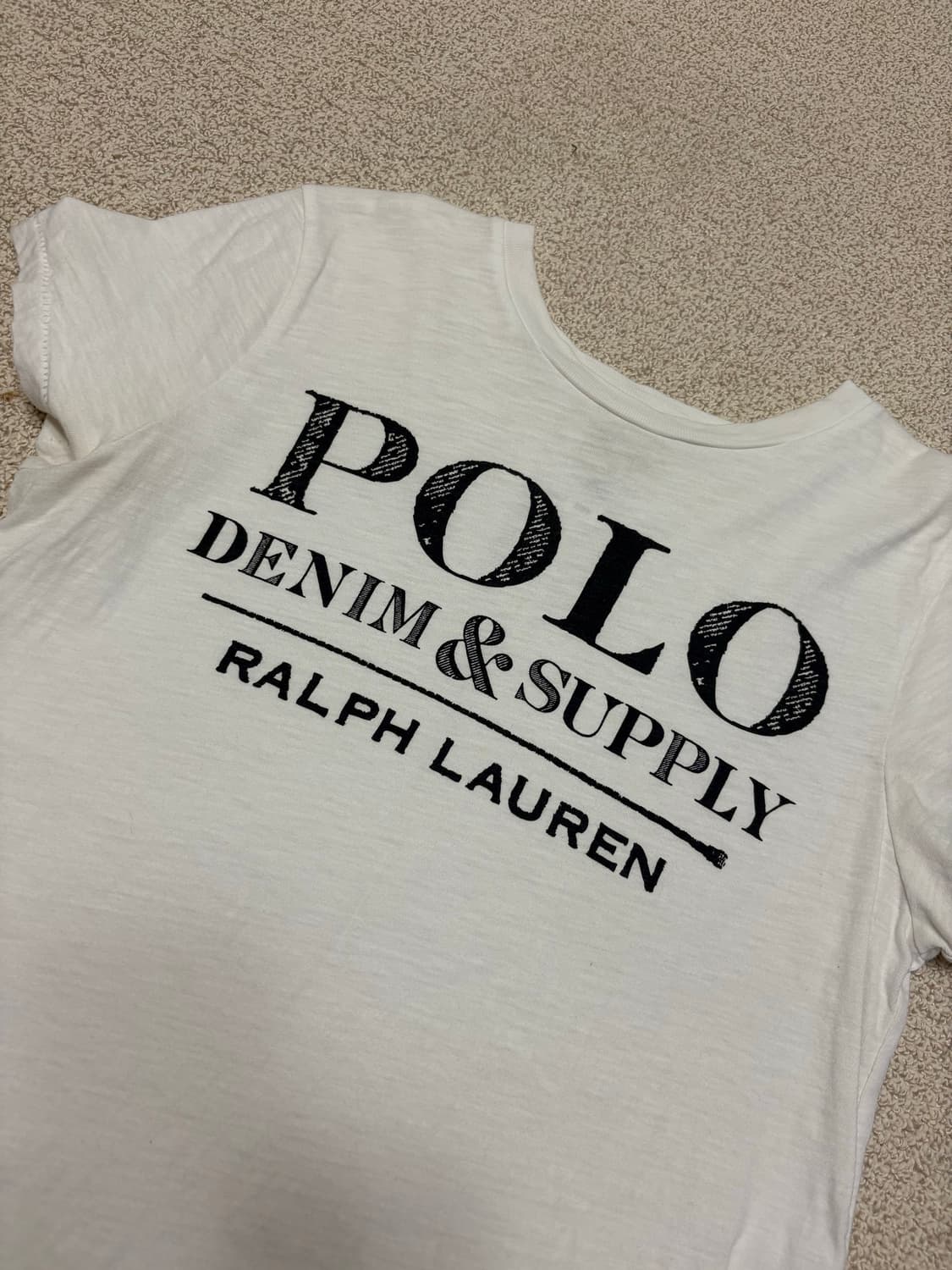 (W) 폴로 랄프로렌 데님 서플라이 로고 티셔츠 화이트 상품이미지5