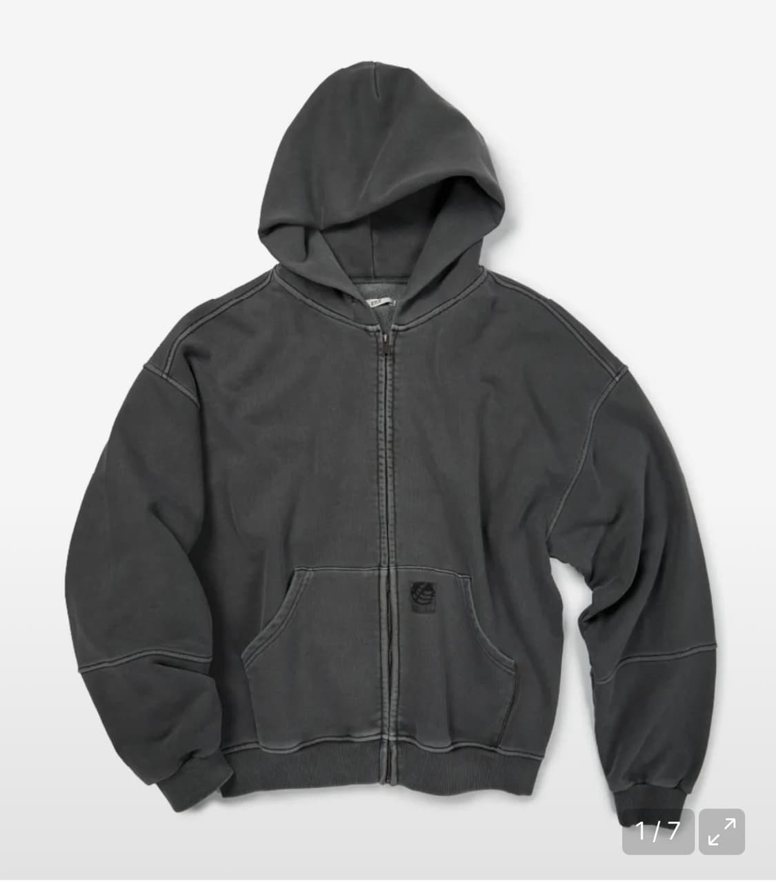 이티씨이 (ETCE) 기어 라벨 후드집업 차콜 상품이미지1