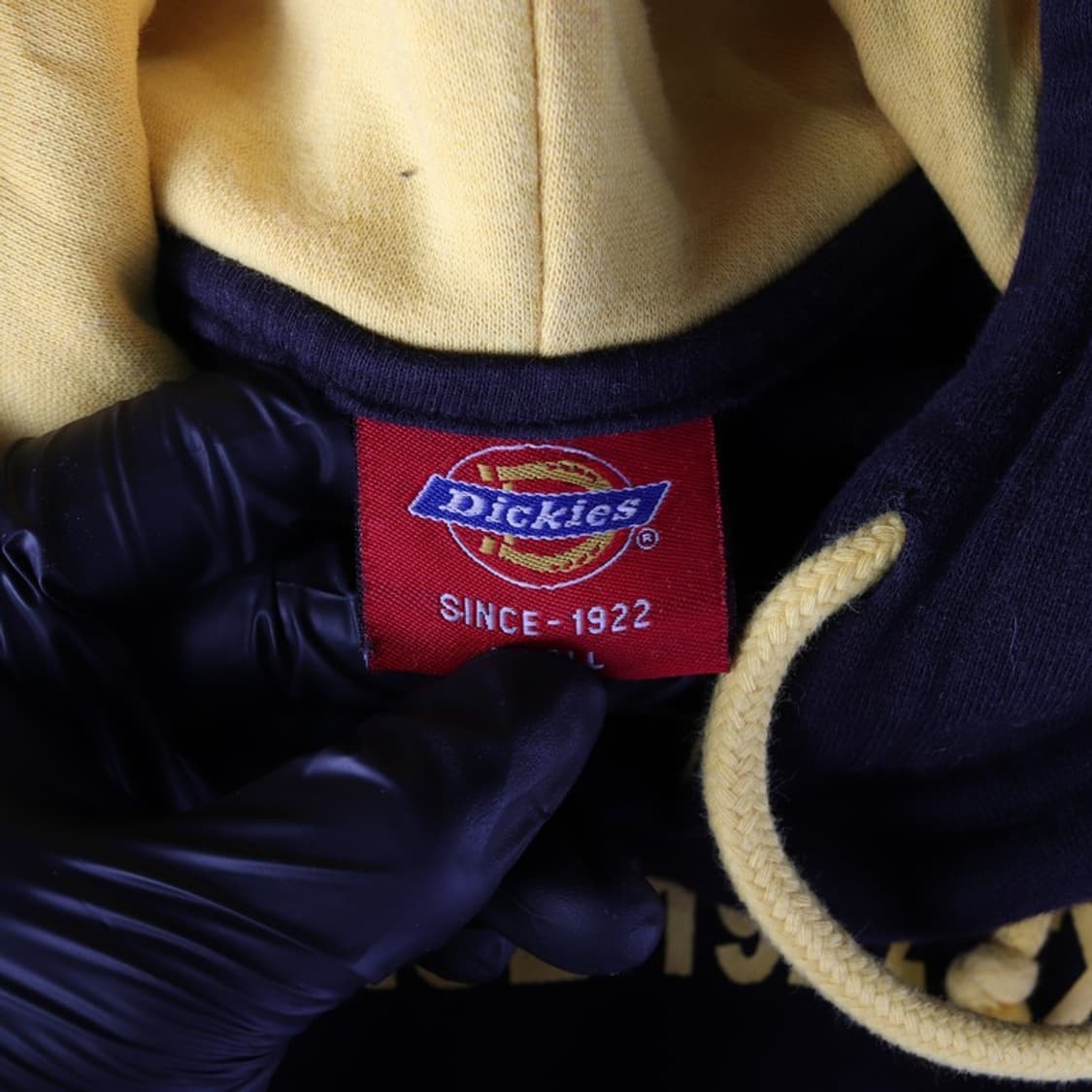 Dickies 블랙 옐로우 로고 후드티 S 상품이미지5