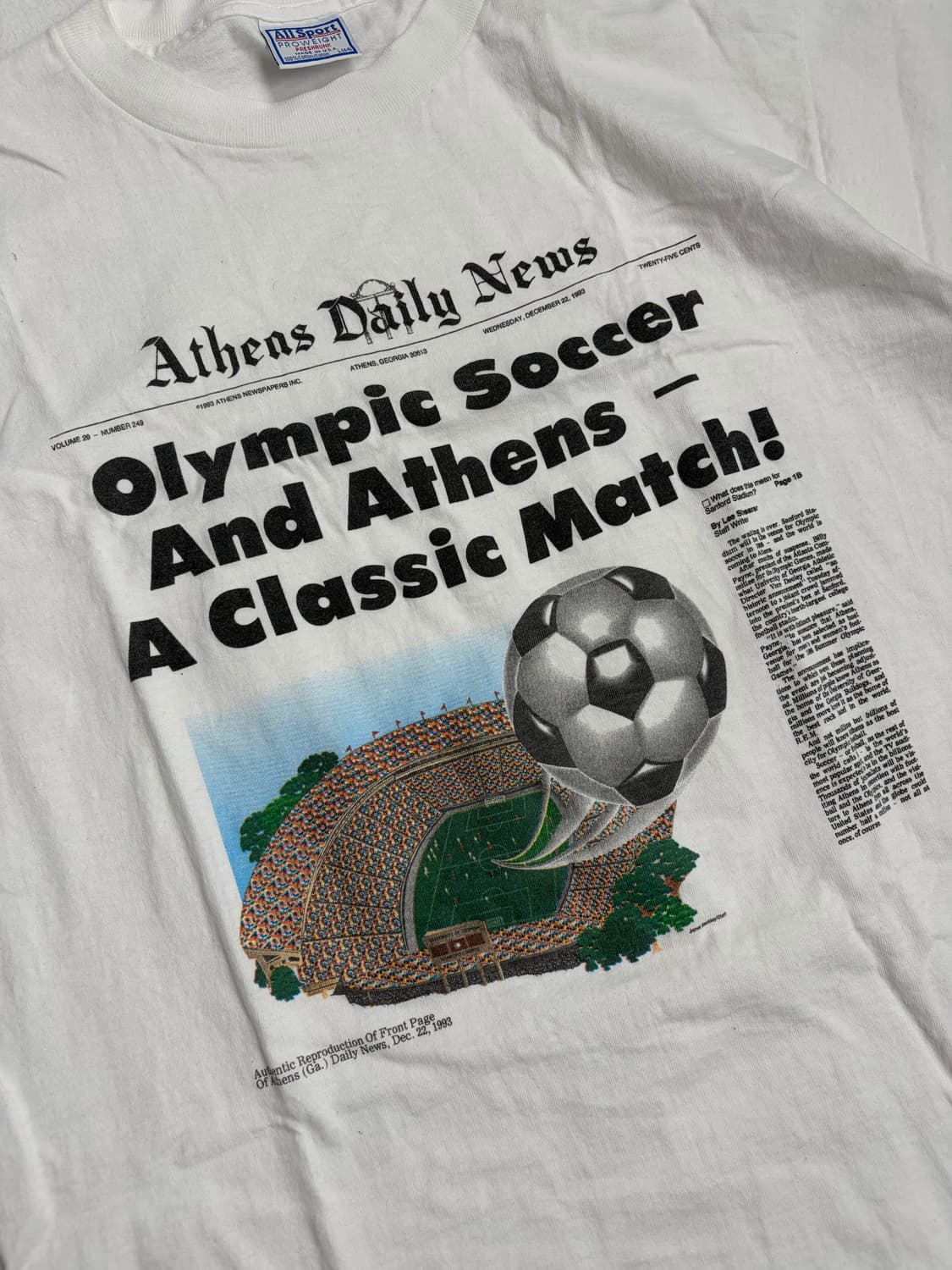 90s Athens Daily News Tee (white) 상품이미지5