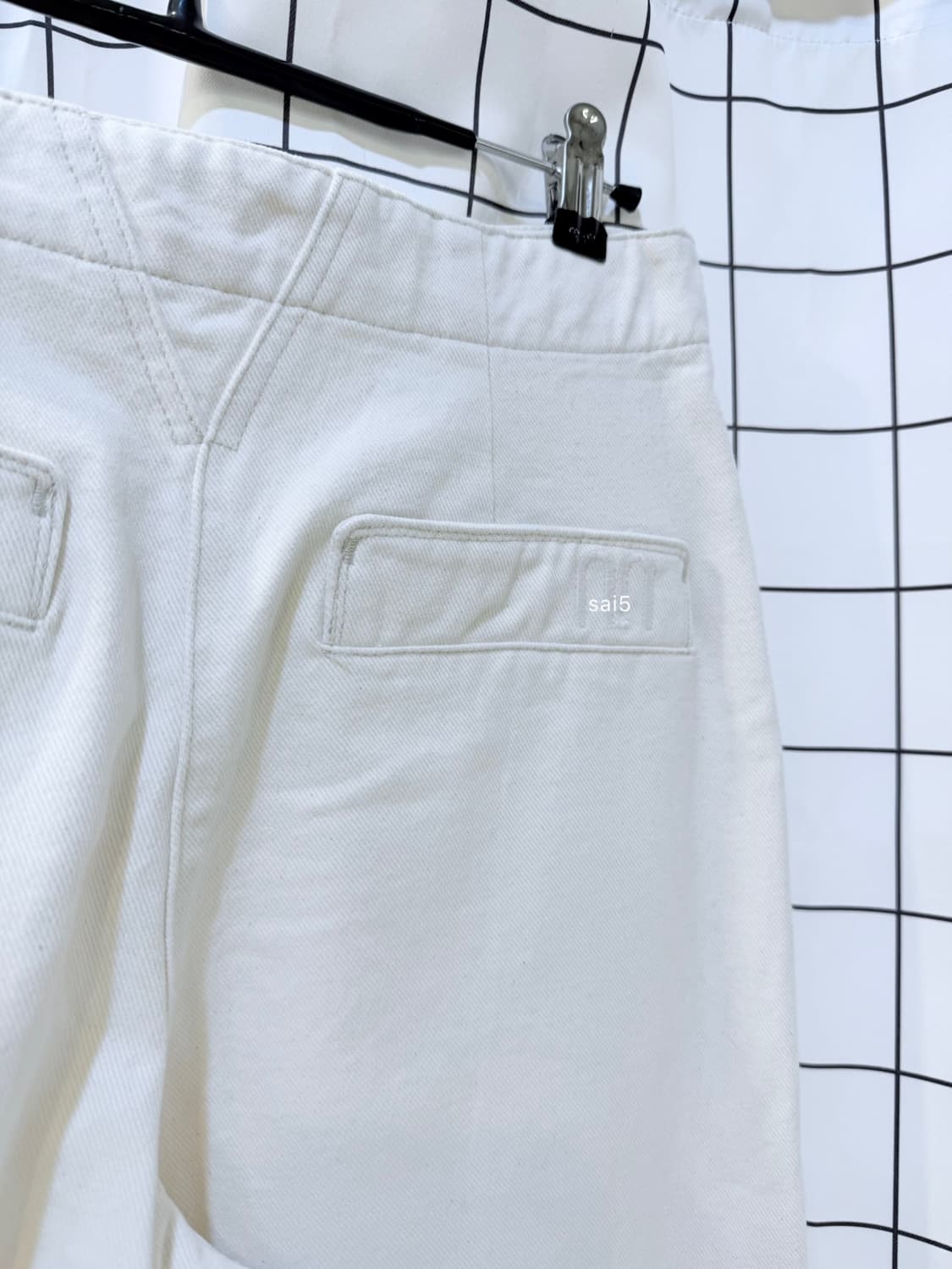 MINE 마인 화이트데님 와이드팬츠  이태리원단 10부정도의 길이감 (실 상품이미지5