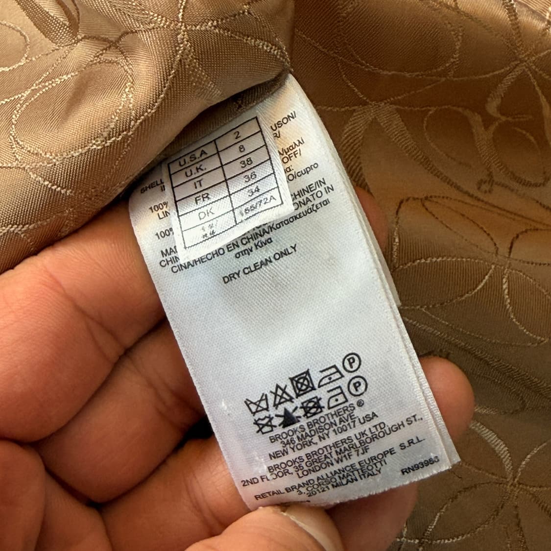 브룩스 브라더스 로로피아나 원단 카멜 벨티드 루프 코트 2 사이즈 상품이미지8
