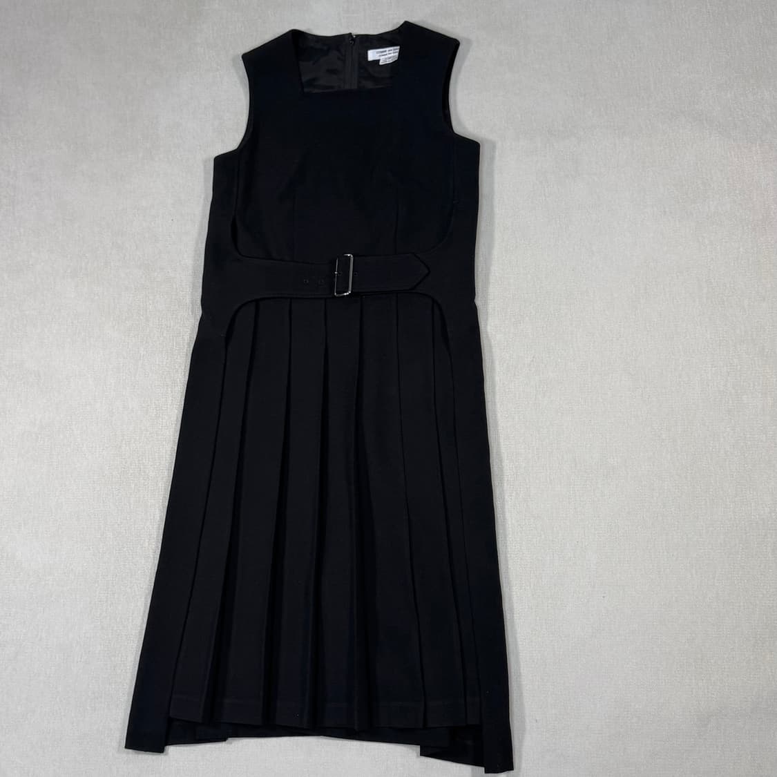 Belted Pleated Black Dress 상품이미지2