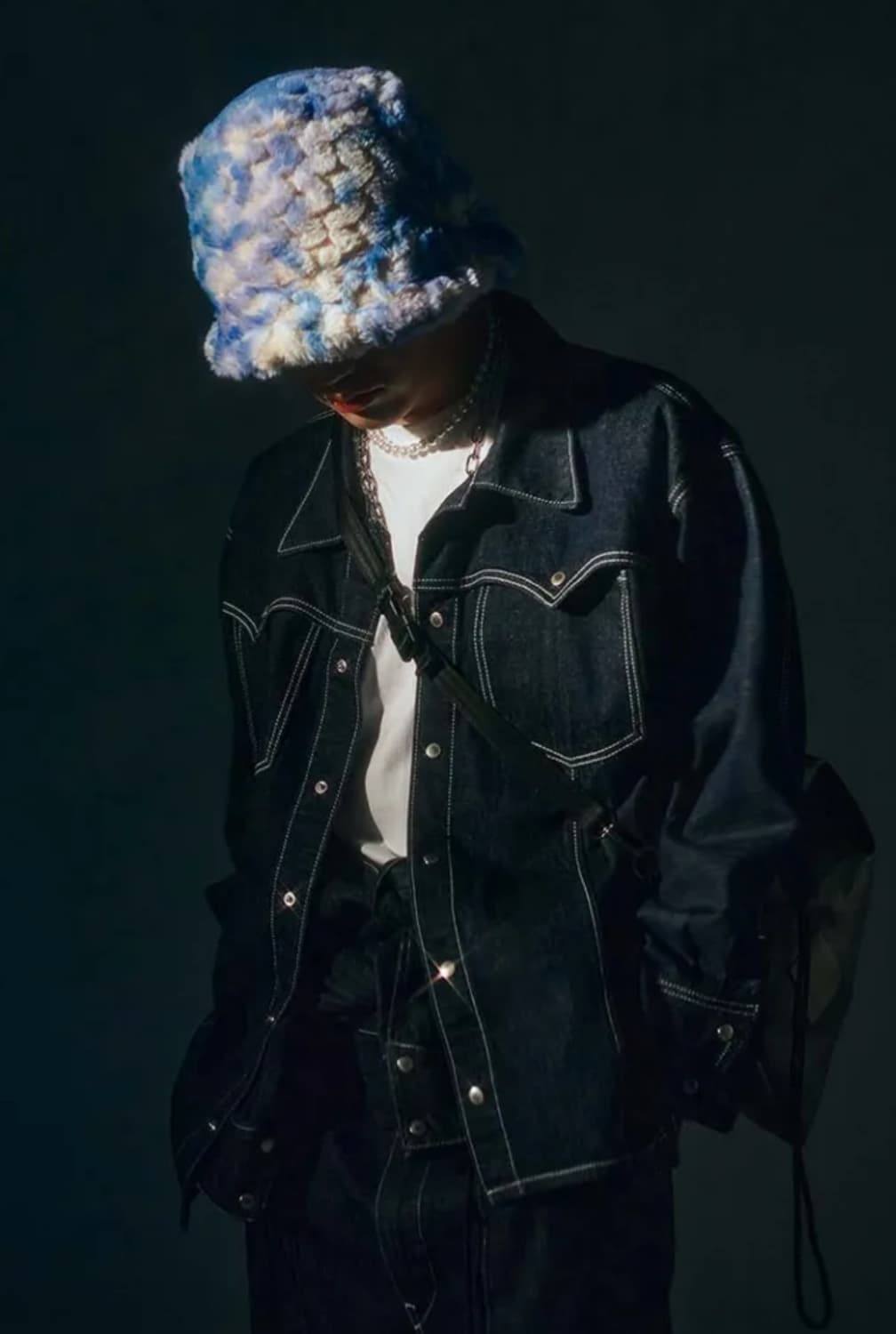 [남녀공용]딜레탕티즘 캔디블루 퍼 버킷햇 상품이미지2