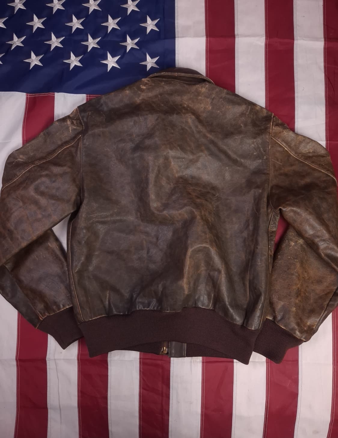 90's 미국제조 리얼레더 A-2 항공자켓 상품이미지9