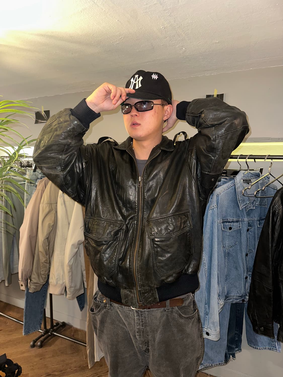 90’s Japanese shell-leather A-2 jacket 상품이미지1