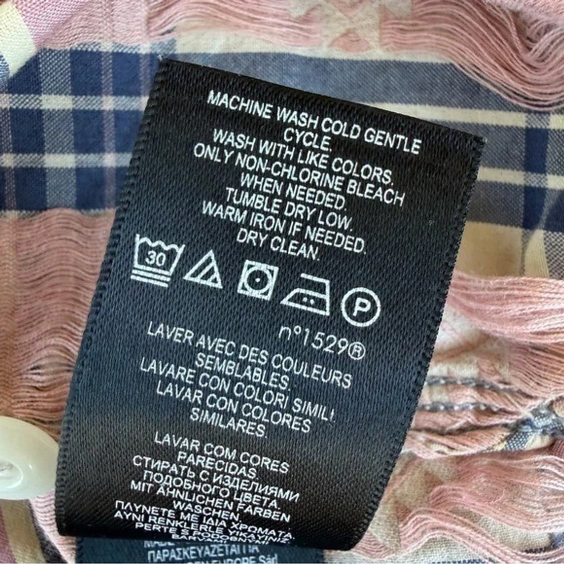 RRL 더블알엘 자카드 마드라스 워크셔츠 핑크/인디고 상품이미지9