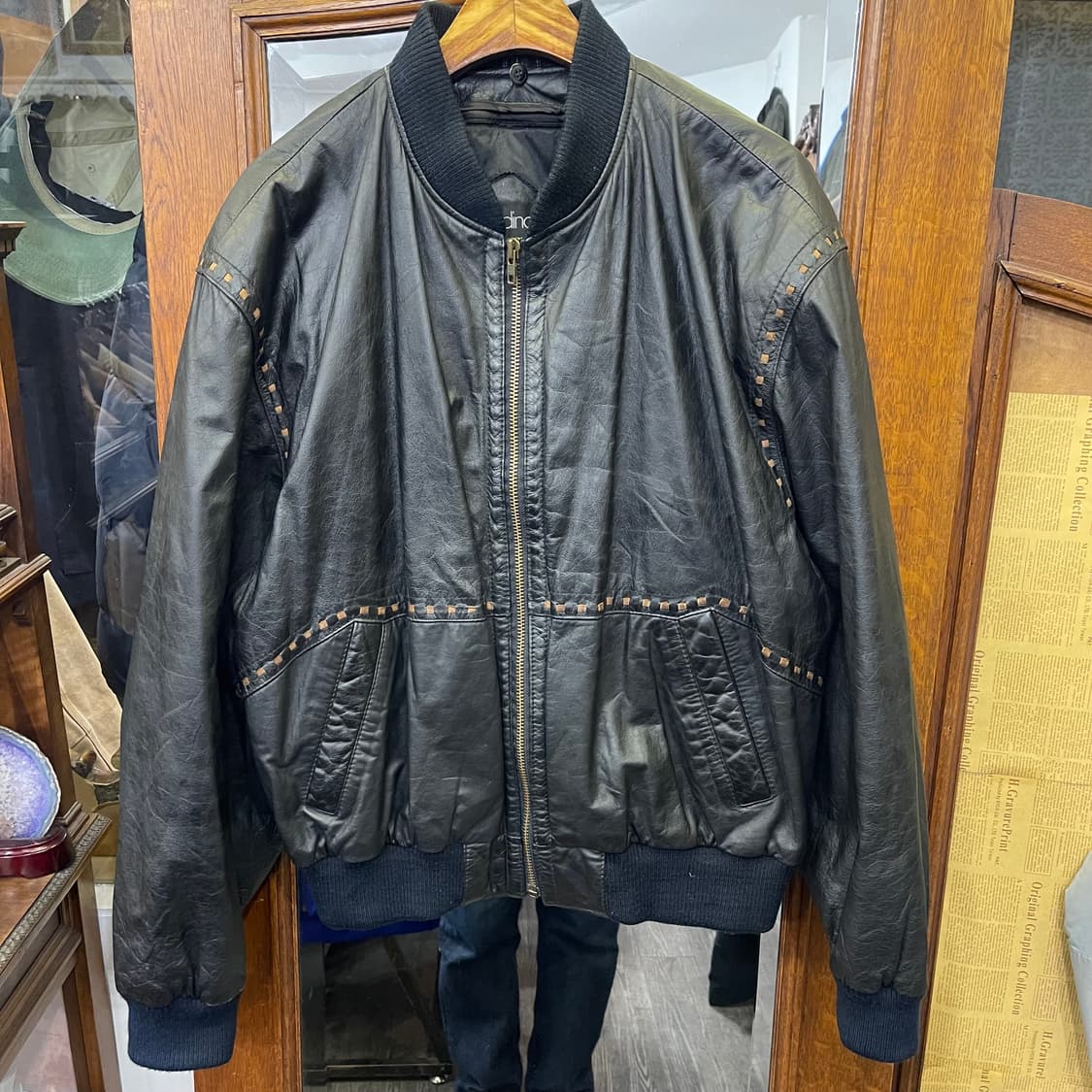 90's Landing leather jacket 상품이미지2