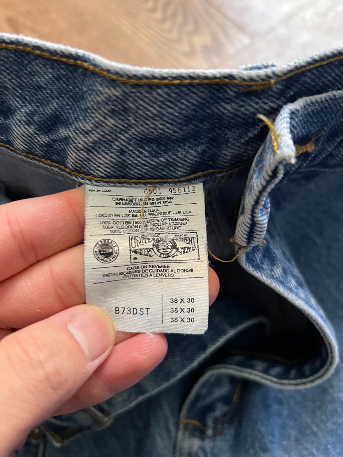 [38]칼하트 Made in USA 유니온메이드 더블니 데님 팬츠 상품이미지8