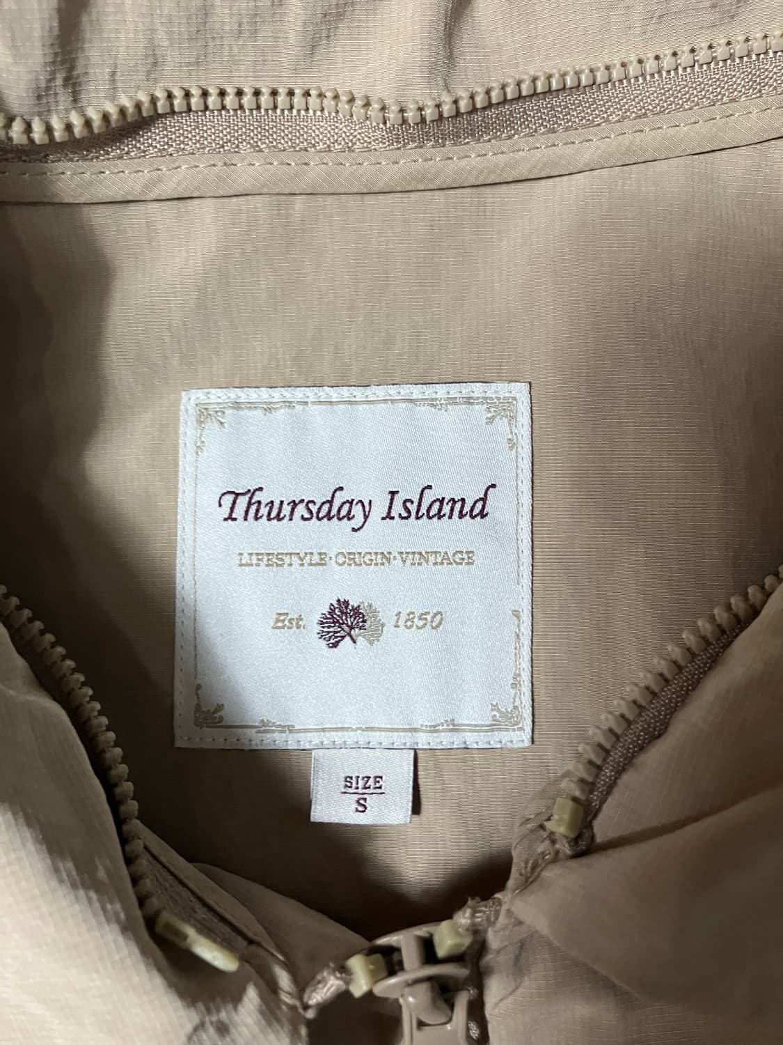 써스데이 아일랜드 야상 베이지 롱 자켓 바람막이 S 상품이미지9