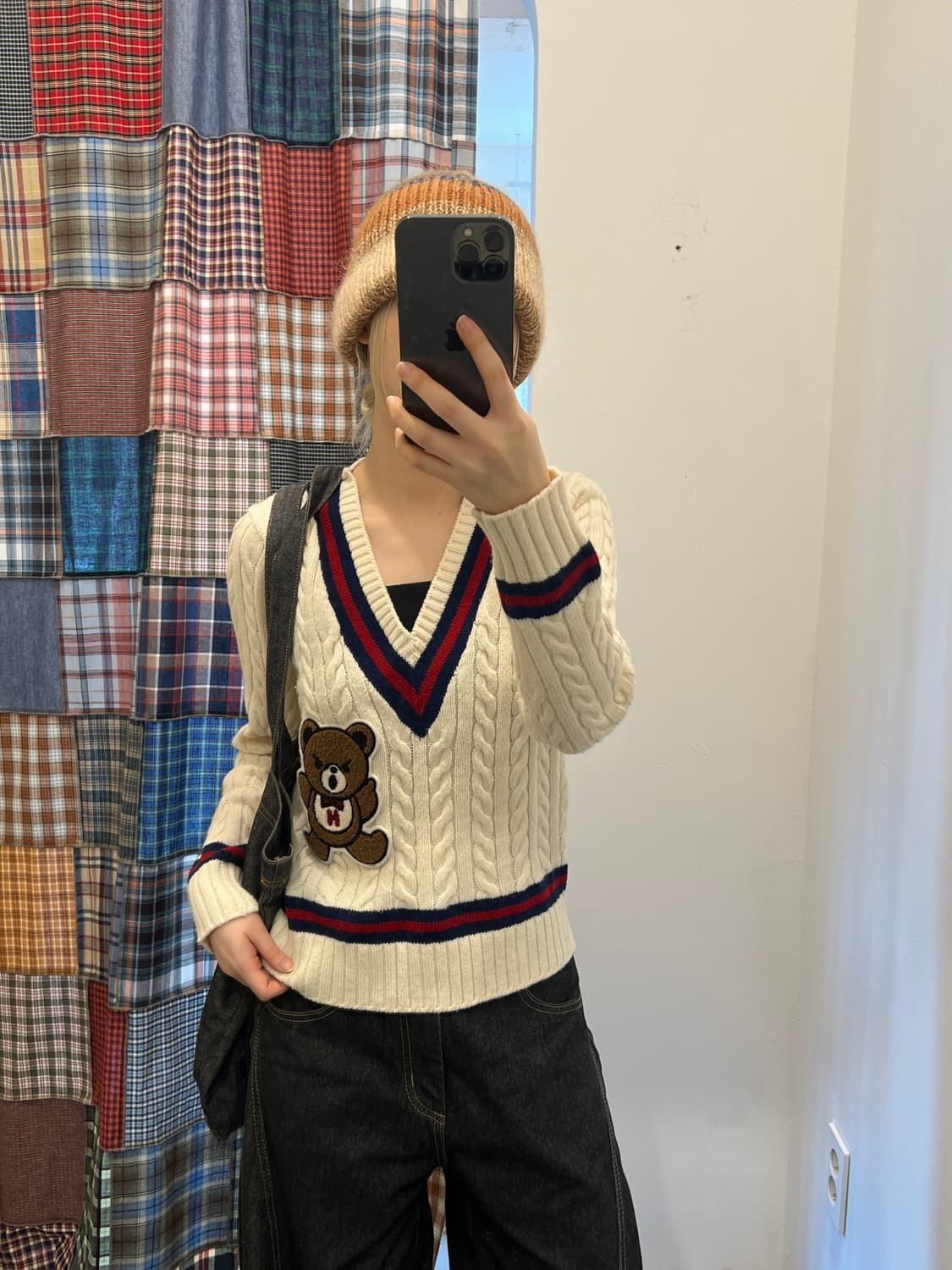 히스테릭 글래머 퍽베어 꽈배기 니트 상품이미지1