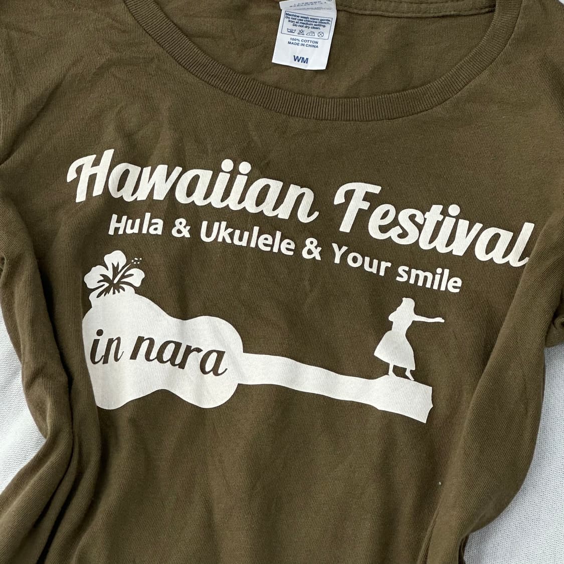 에스닉 ALOHA 카키 슬림 프린팅 반팔티셔츠 히피 그런지 빈티지  상품이미지4