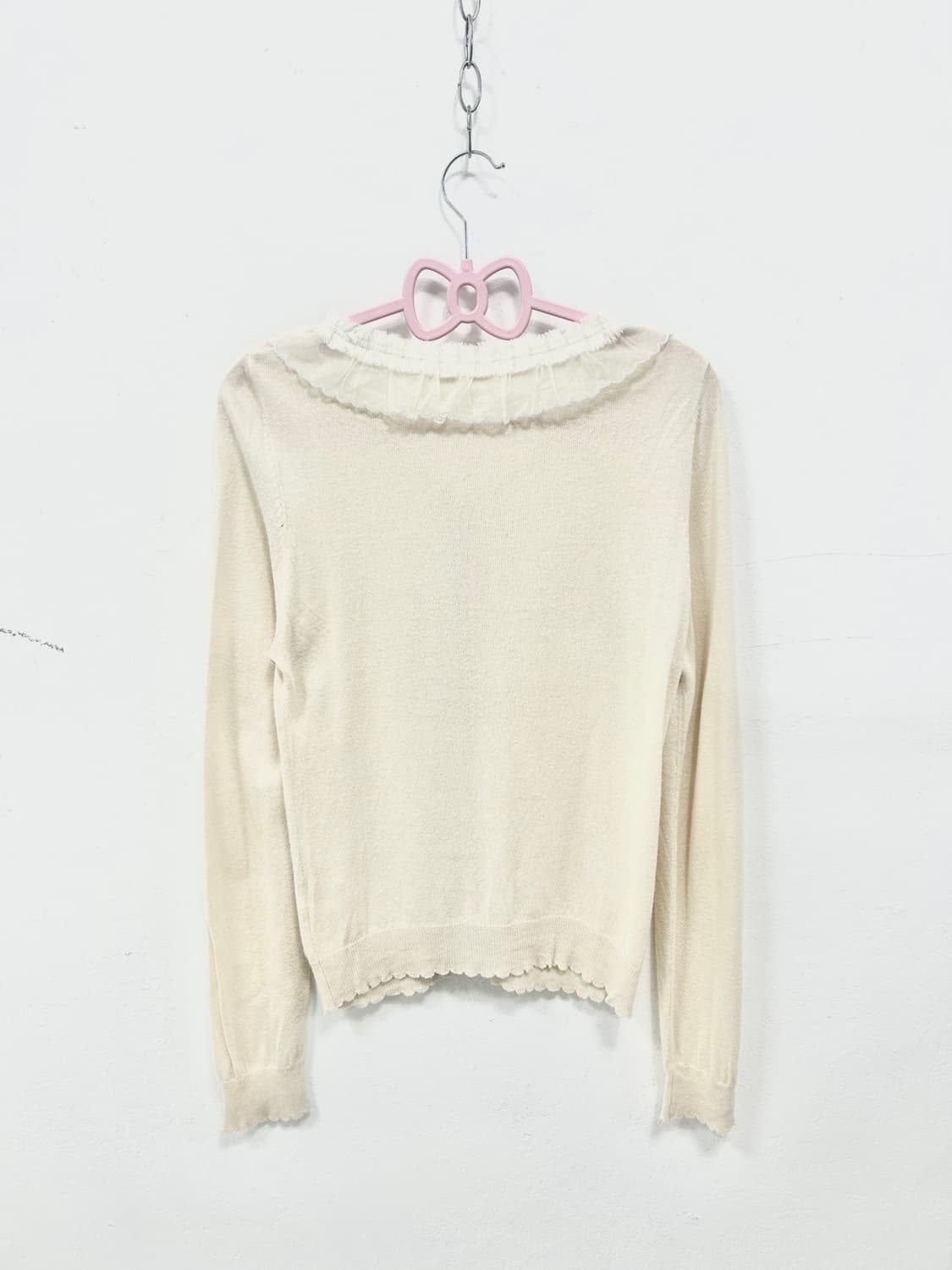쉬폰 레이스 로걀 아이보리 가디건 상품이미지5