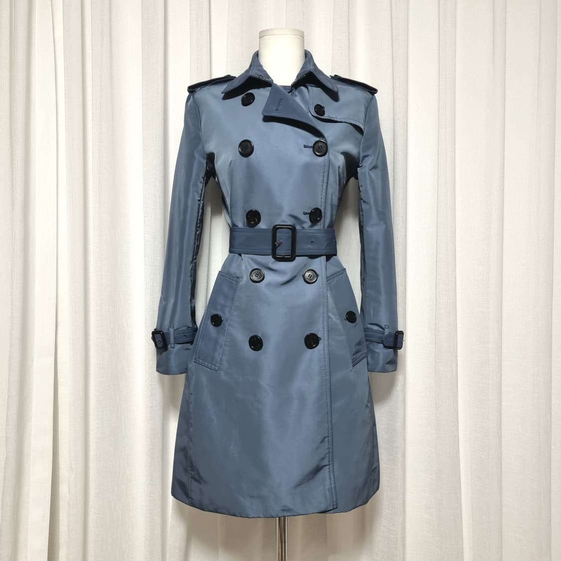 버버리 런던 개버딘 벨티드 트렌치코트 Coal Blue 영국산 /드라이완 상품이미지1