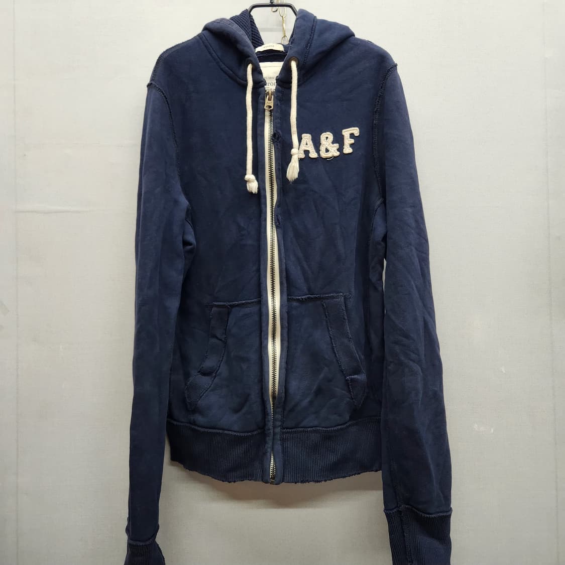 아베크롬비 로고/사이드 자수 빈티지 후드집업L 상품이미지1