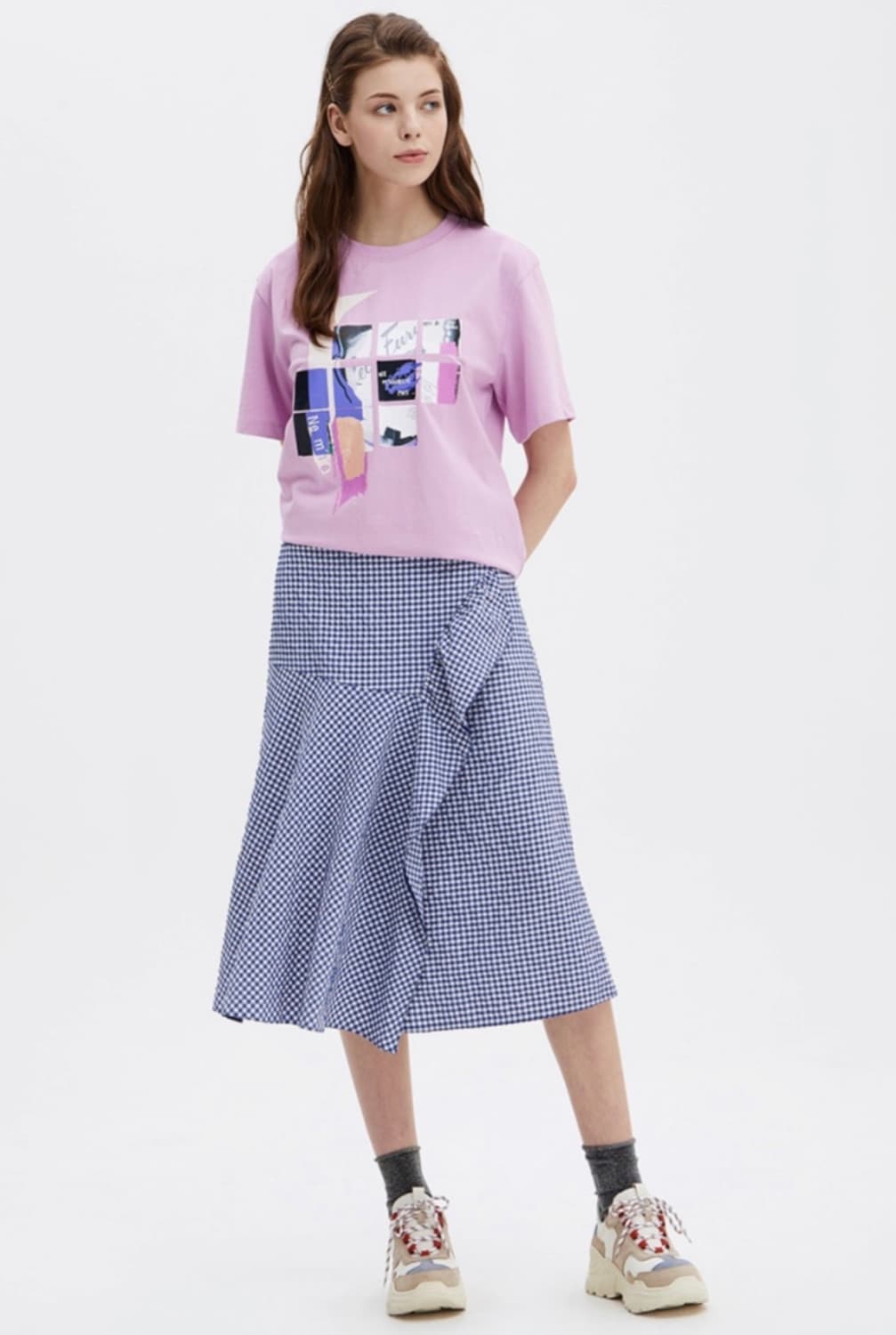 한섬 sjsj 시어서커 랩 스커트 상품이미지1