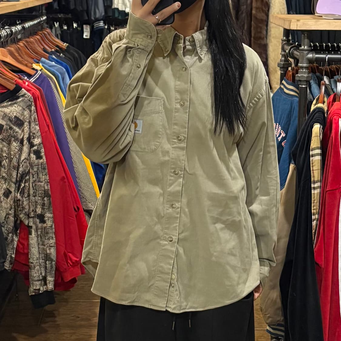 [HI] Carhartt 칼하트 코듀로이 긴팔 셔츠 아이보리 상품이미지2